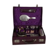 GEORGE NEAL SILVER TRAVELLING VANITY CASE