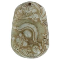 CHINESE QING CELADON JADE PENDANT