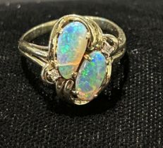 14 CT. GOLD OPAL & DIAMOND RING