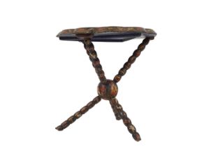 19TH-CENTURY ANGLO-INDIAN LACQUERED TABLE