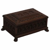 INTERESTING 19TH-CENTURY CARVED INDIAN BOX