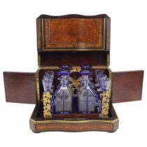 CHARLES X WALNUT AND BRASS LIQUEUR BOX