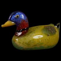 MURANO POLYCHROME GLASS DUCK