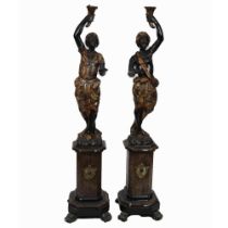 PR 19TH-CENTURY VENETIAN BLACKAMORE FIGURES