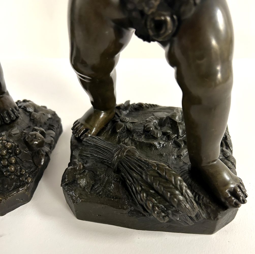 PAIR 19TH-CENTURY BRONZE PUTTI - Image 2 of 3