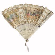 18TH-CENTURY PAINTED FAN