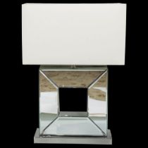 DESIGNER MIRROR STEMMED TABLE LAMP