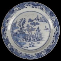 18TH-CENTURY CHINESE BLUE & WHITE CHARGER