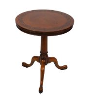 19TH-CENTURY AMBOYNA AND MARQUETRY CENTRE TABLE