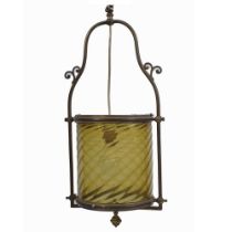 EDWARDIAN BRASS HALL LANTERN