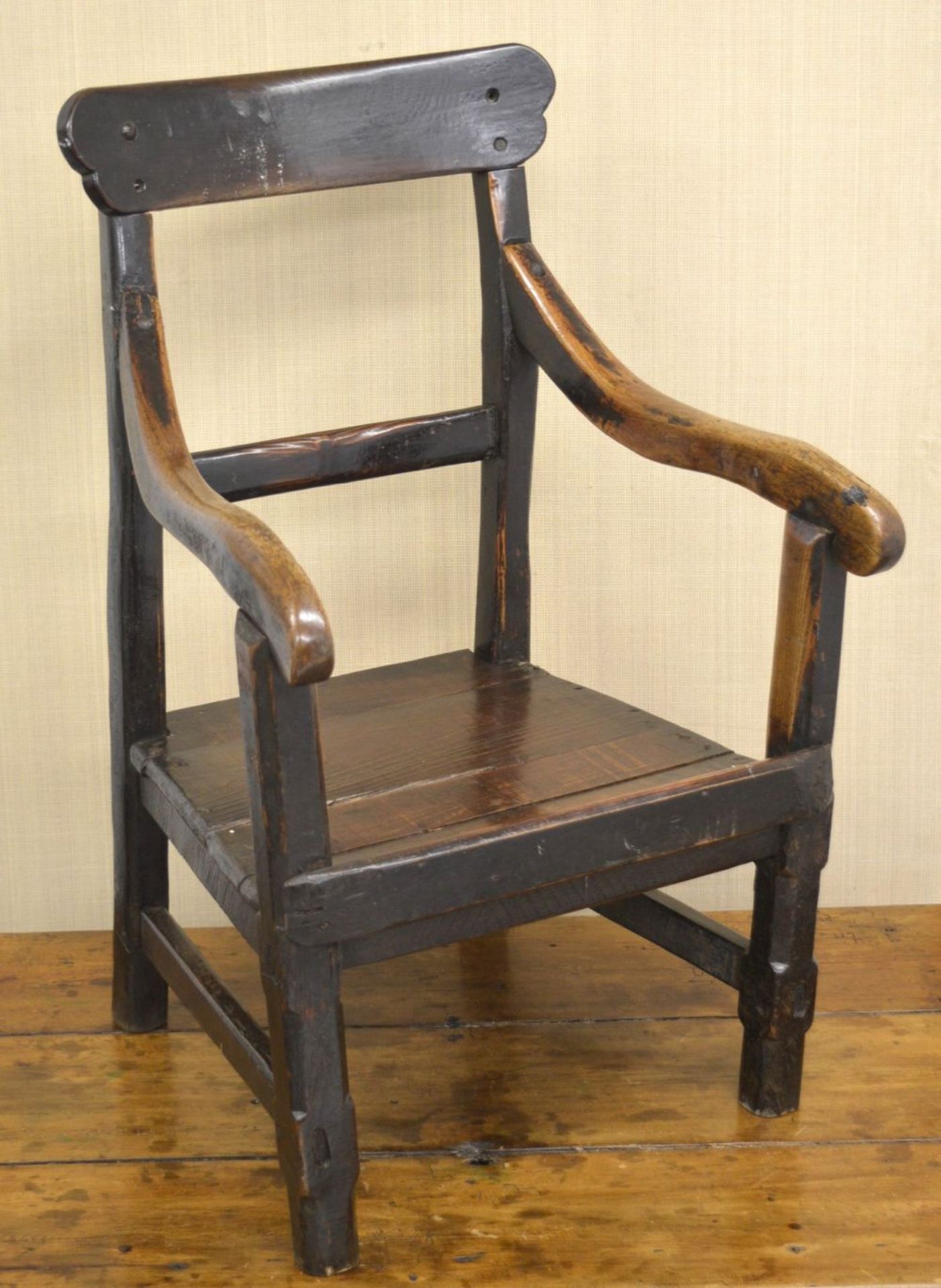 19TH-CENTURY ELM HEDGE CHAIR - Image 2 of 3