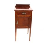 EDWARDIAN MAHOGANY & INLAID BEDSIDE PEDESTAL