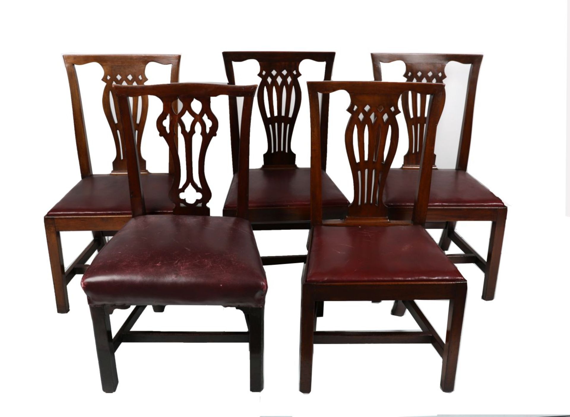 HARLEQUIN SET OF 8 CHIPPENDALE DINING CHAIRS