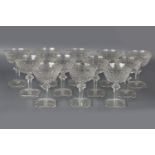 12 19TH-CENTURY CRYSTAL CHAMPAGNE SAUCERS