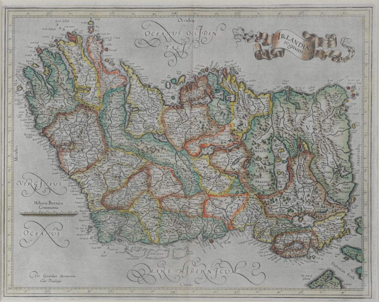 GERARD MERCATOR MAP OF IRELAND