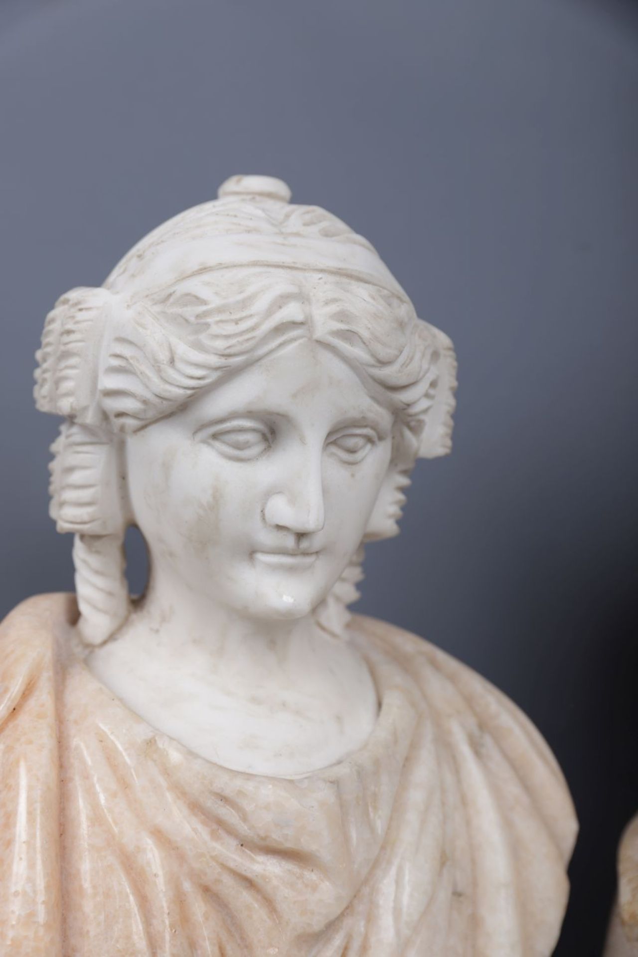 PAIR CLASSICAL MARBLE BUSTS - Image 2 of 4