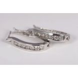 PAIR 18K WHITE GOLD DIAMOND EARRINGS