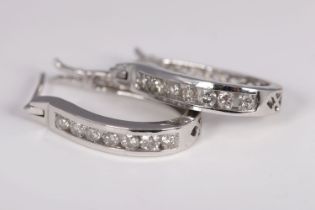 PAIR 18K WHITE GOLD DIAMOND EARRINGS