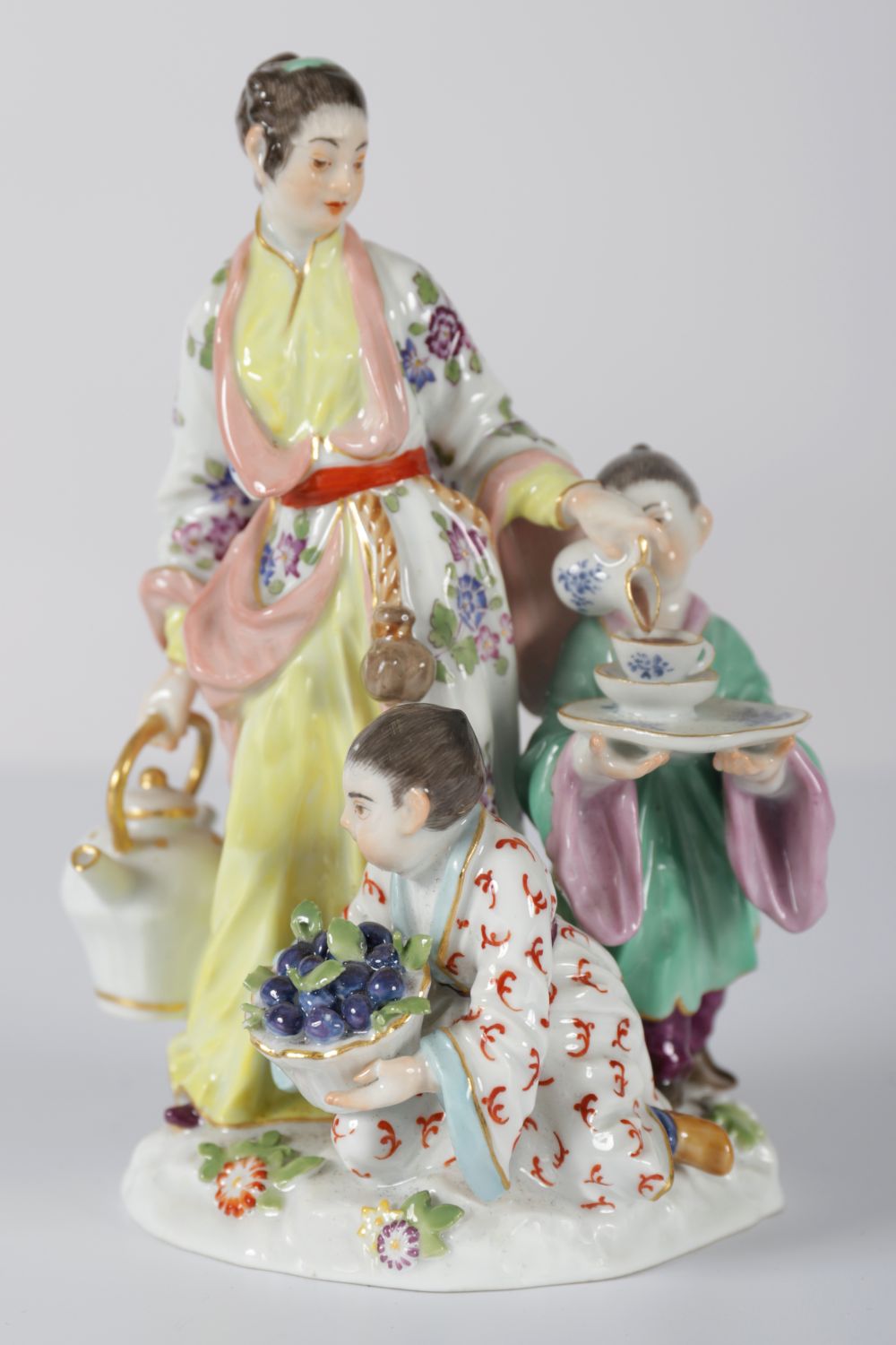 MEISSEN GROUP OF A MAIDEN AND 2 BOYS