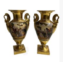 PAIR 19TH-CENTURY PARIS PORCELAIN VASES