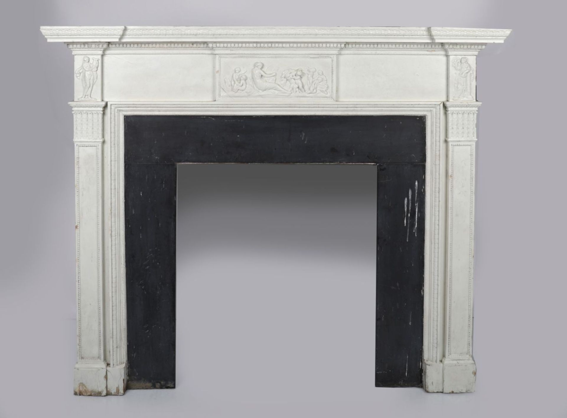 19TH-CENTURY NEO-CLASSICAL PAINTED CHIMNEY PIECE