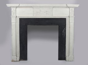 19TH-CENTURY NEO-CLASSICAL PAINTED CHIMNEY PIECE