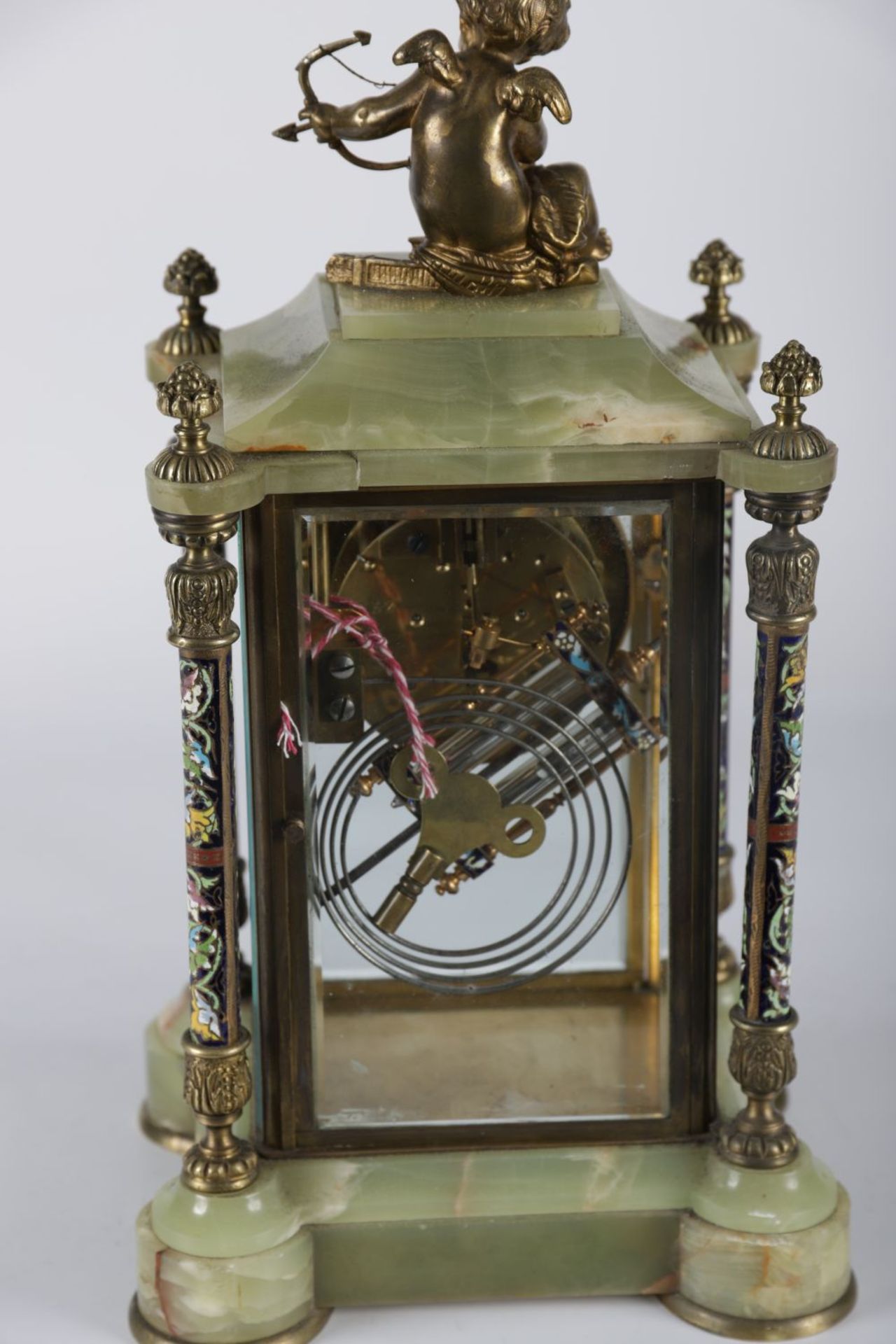 19TH-CENTURY FRENCH CHAMPLEVE ENAMELLED CLOCK - Image 4 of 4