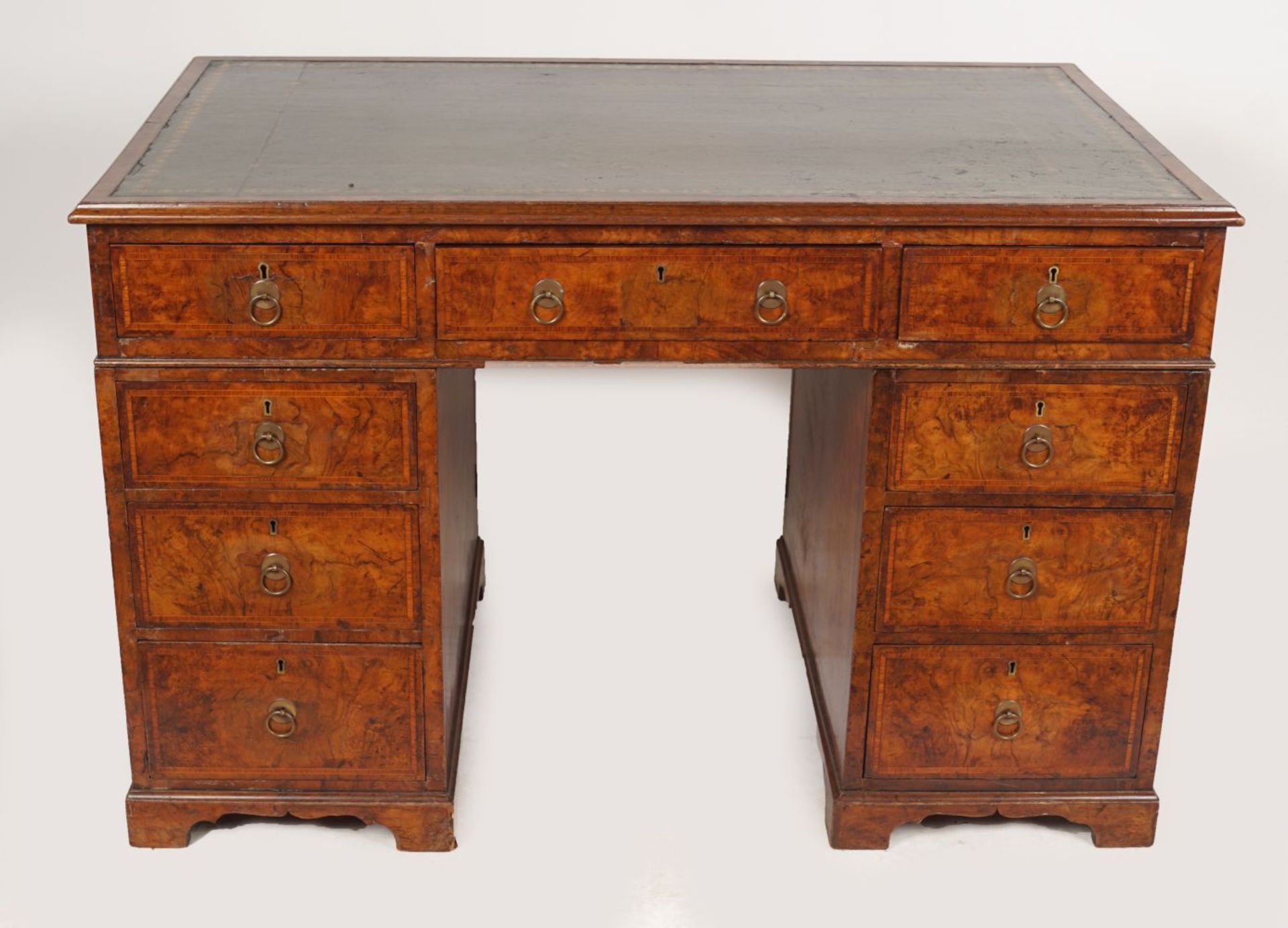 19TH-CENTURY WALNUT & HERRINGBONE INLAID DESK