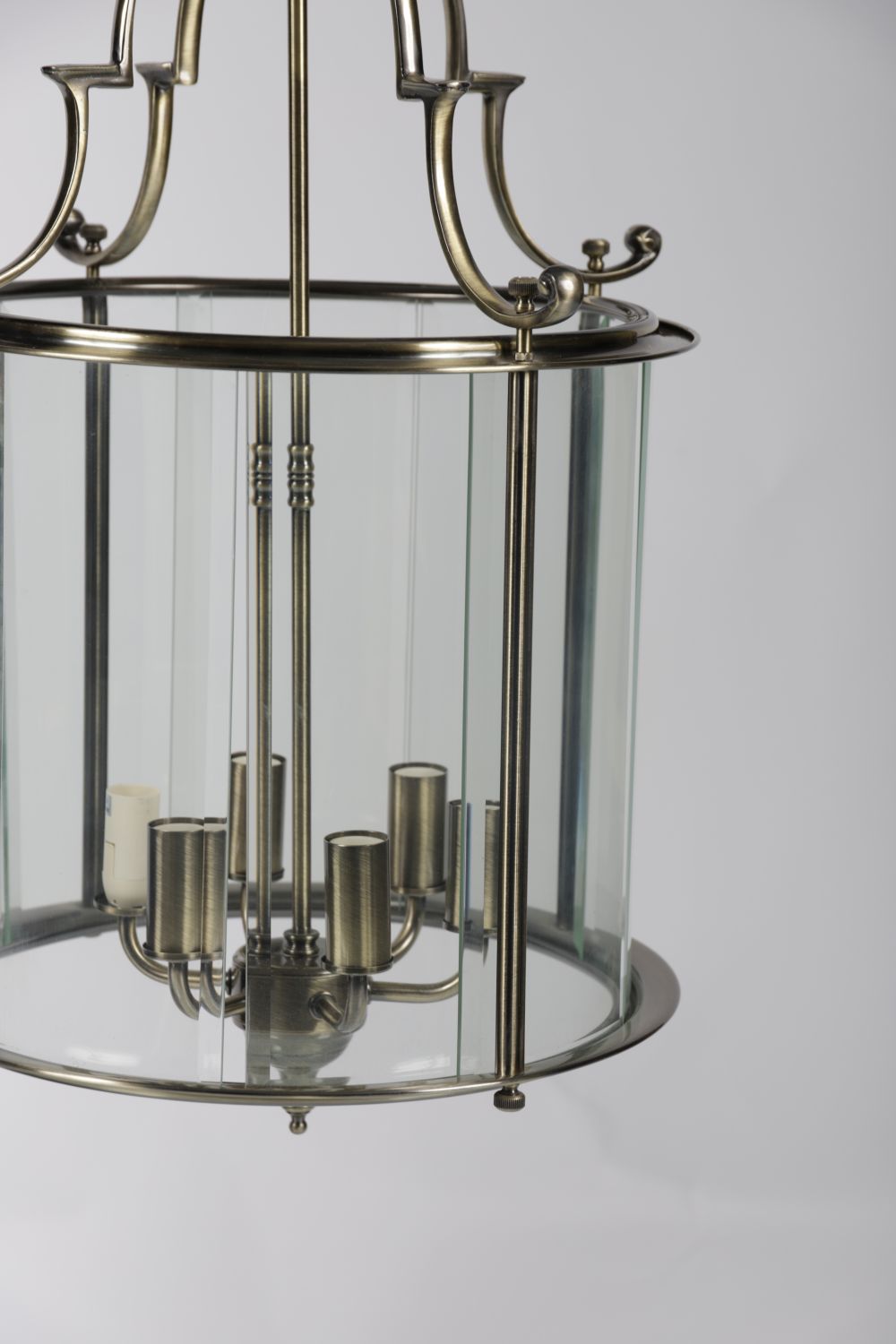 PAIR METAL & GLASS HALL LANTERNS - Image 3 of 3