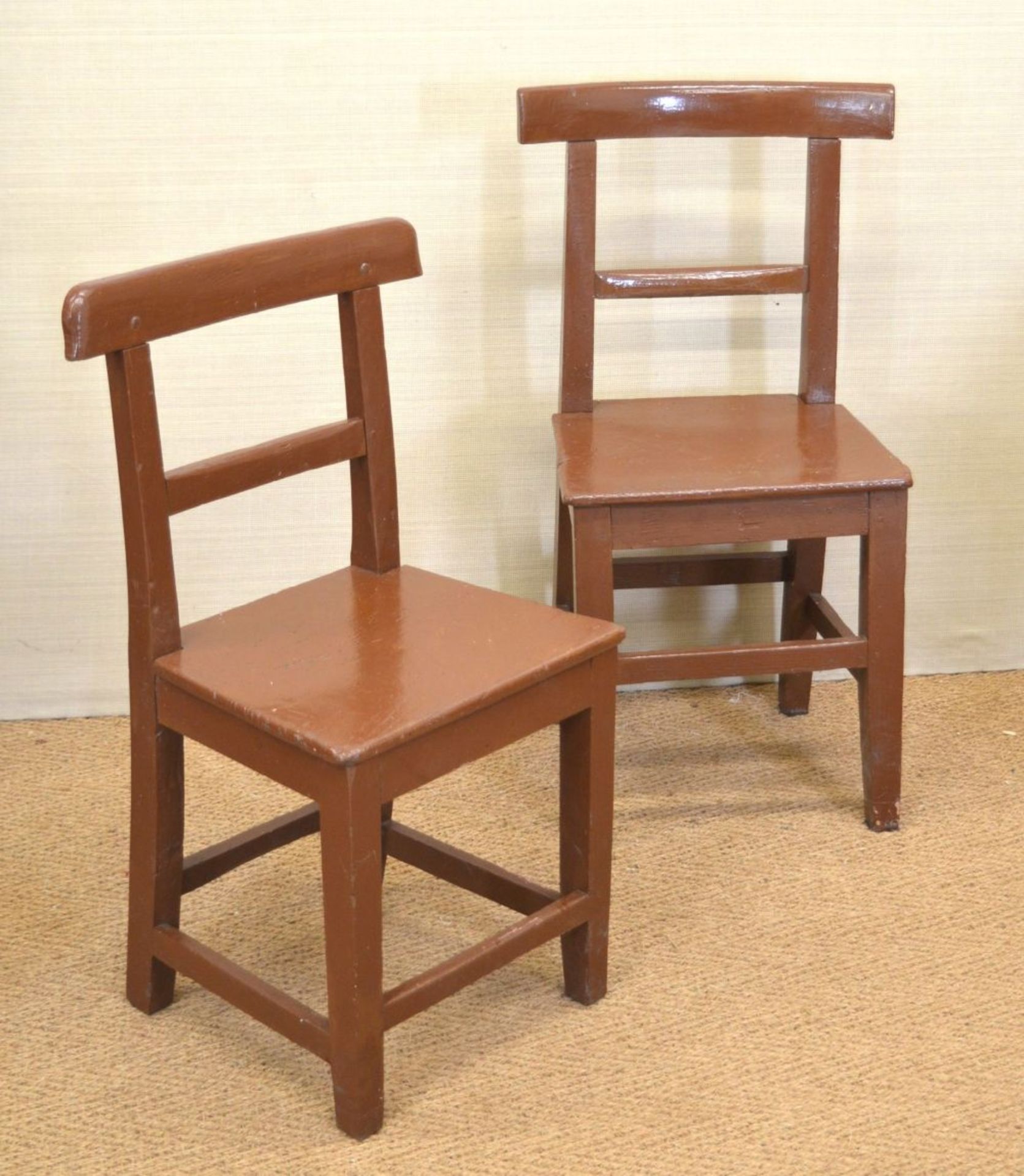 PAIR 19TH-CENTURY IRISH ASK CARPENTER'S CHAIRS - Image 2 of 3