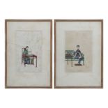 PAIR CHINESE QING PAINTINGS