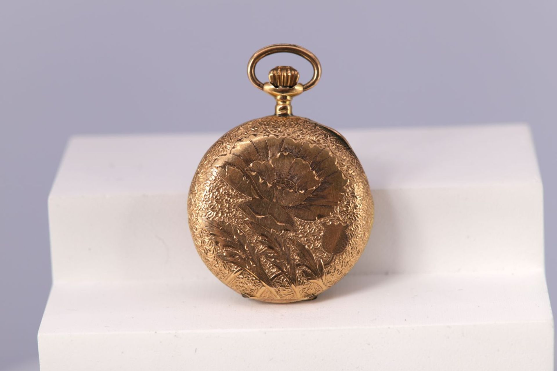 18K GOLD & ENAMEL POCKET WATCH - Bild 3 aus 4