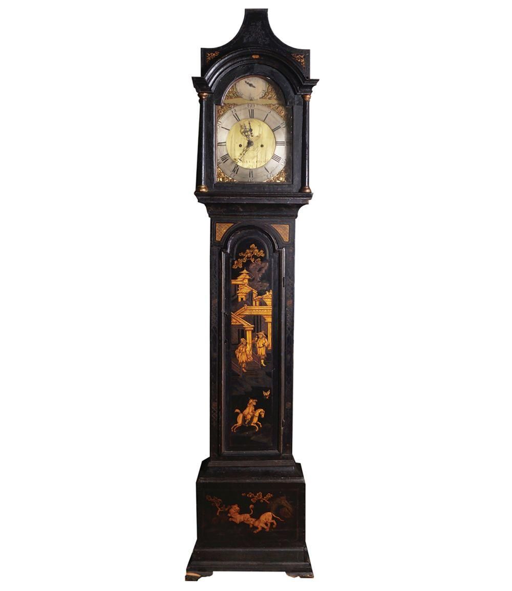 GEORGE III PERIOD LACQUERED LONGCASE CLOCK