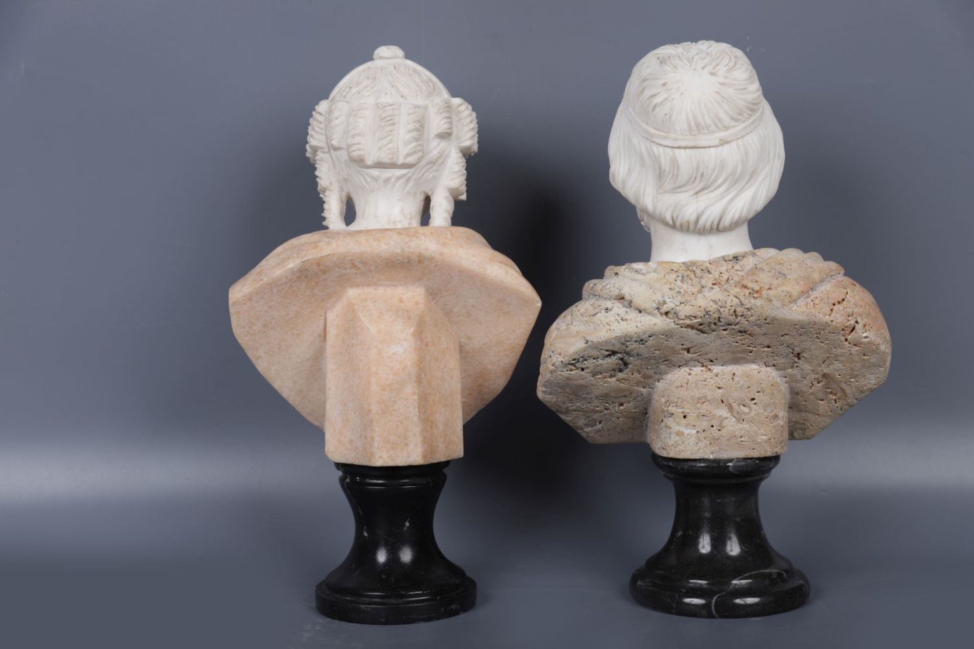 PAIR CLASSICAL MARBLE BUSTS - Image 4 of 4
