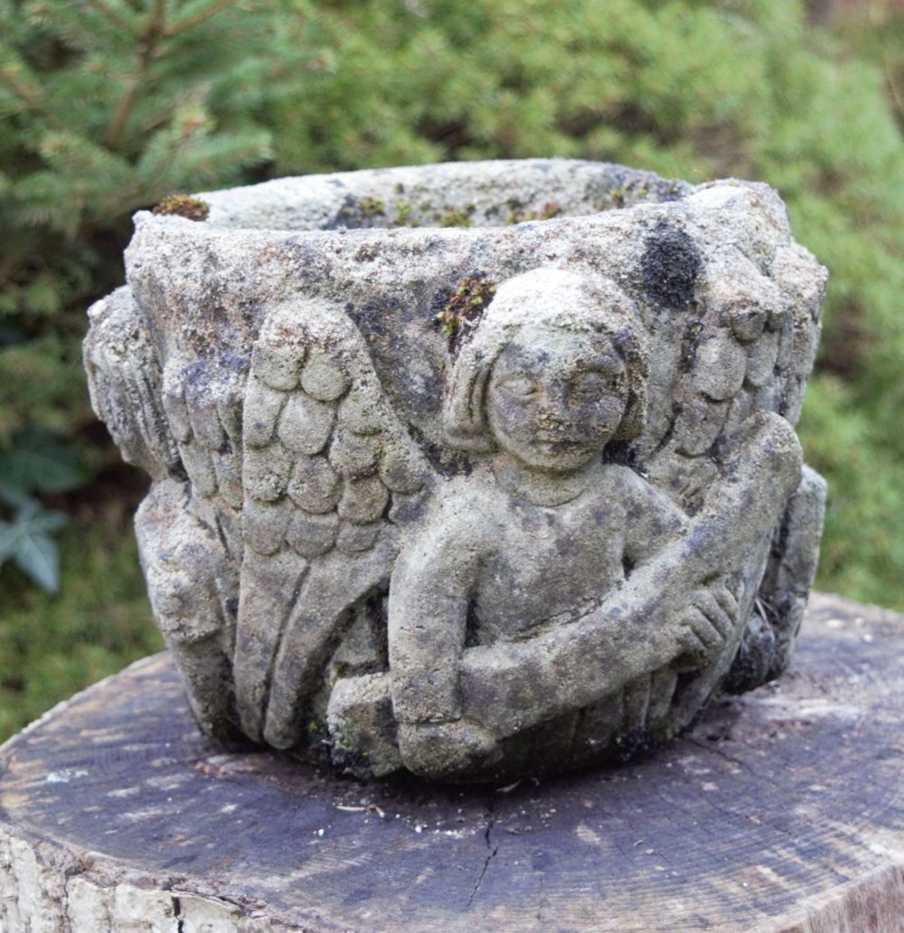 19TH-CENTURY CARVED STONE PLANTER - Image 2 of 2