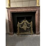 LARGE ROUGE ROYAL MARBLE CHIMNEY PIECE