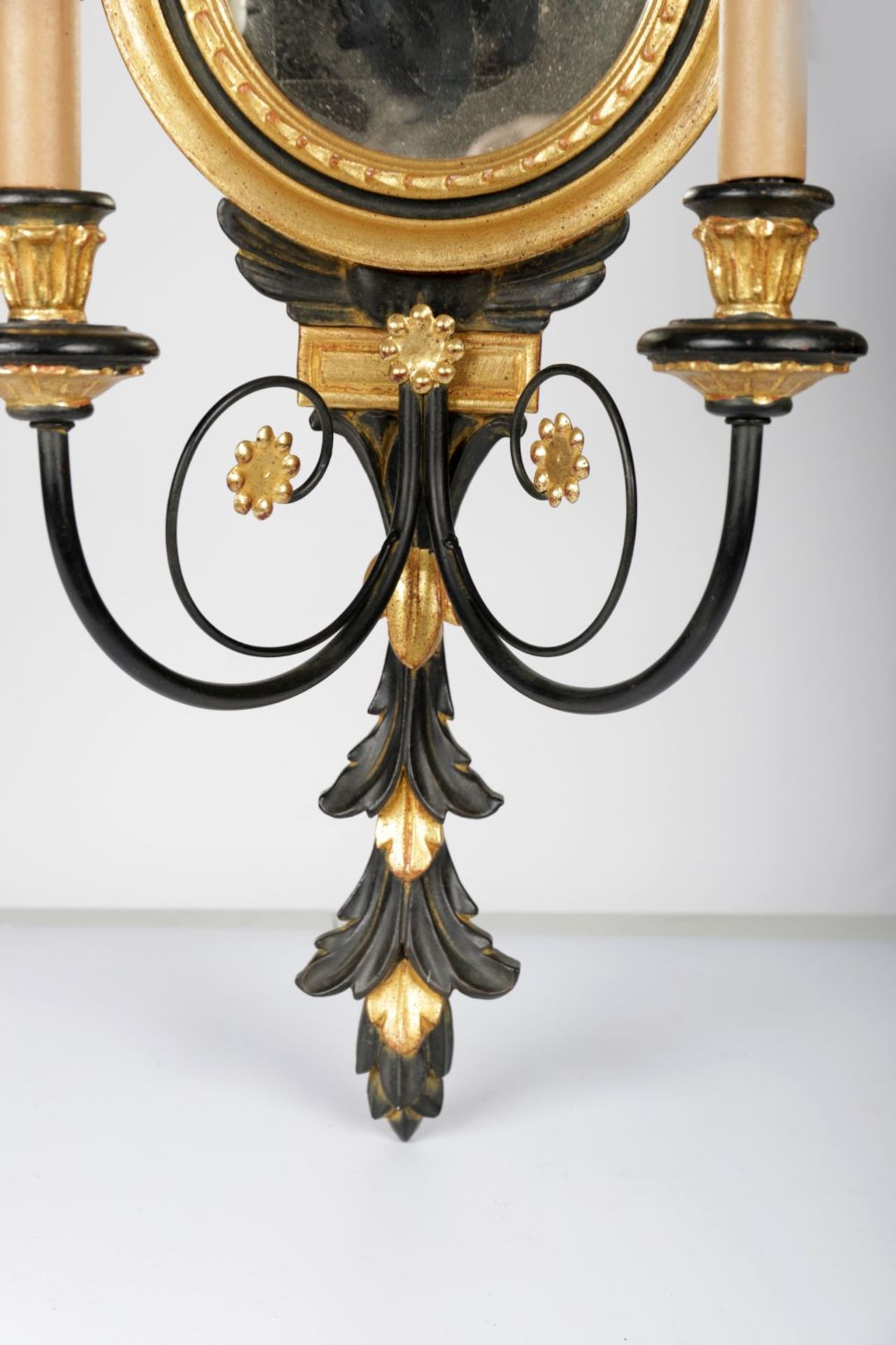 GILDED EBONY EAGLE SCONCE MIRROR - Image 3 of 3