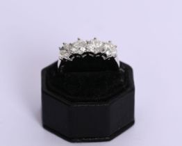 18K WHITE GOLD 4 STONE DIAMOND RING