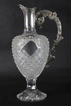 IMPORTANT SILVER AND CUT-GLASS CLARET JUG