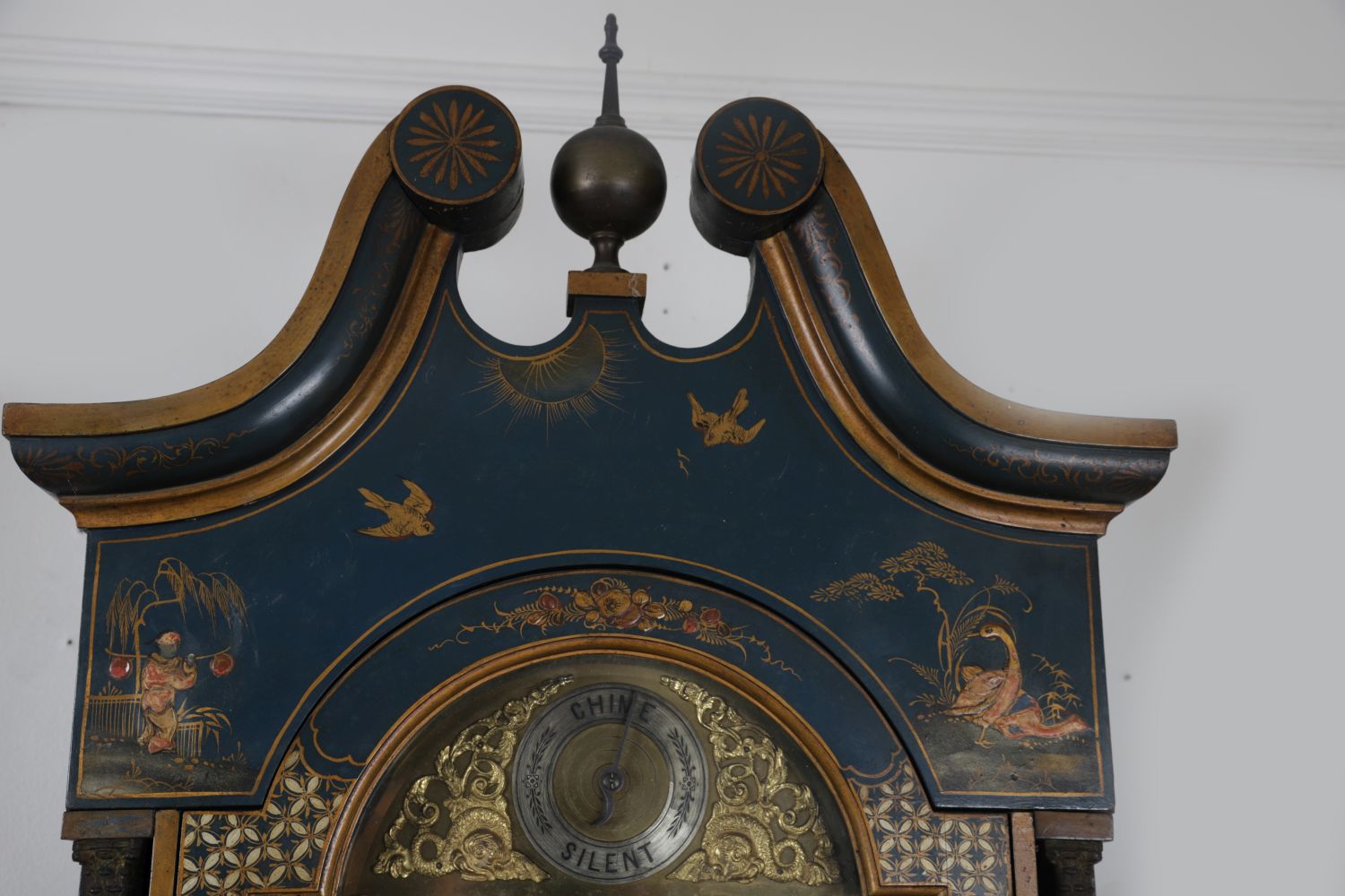 EDWARDIAN LACQUERED LONG CASE CLOCK - Image 3 of 4