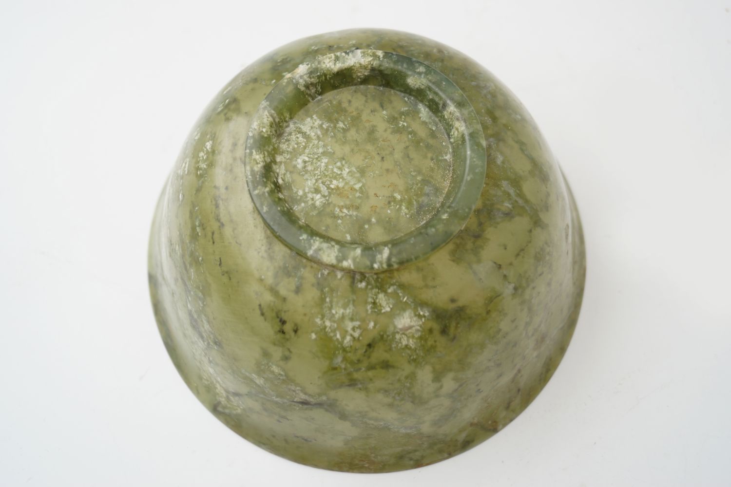 CHINESE QING SPINACH JADE BOWL - Image 4 of 4