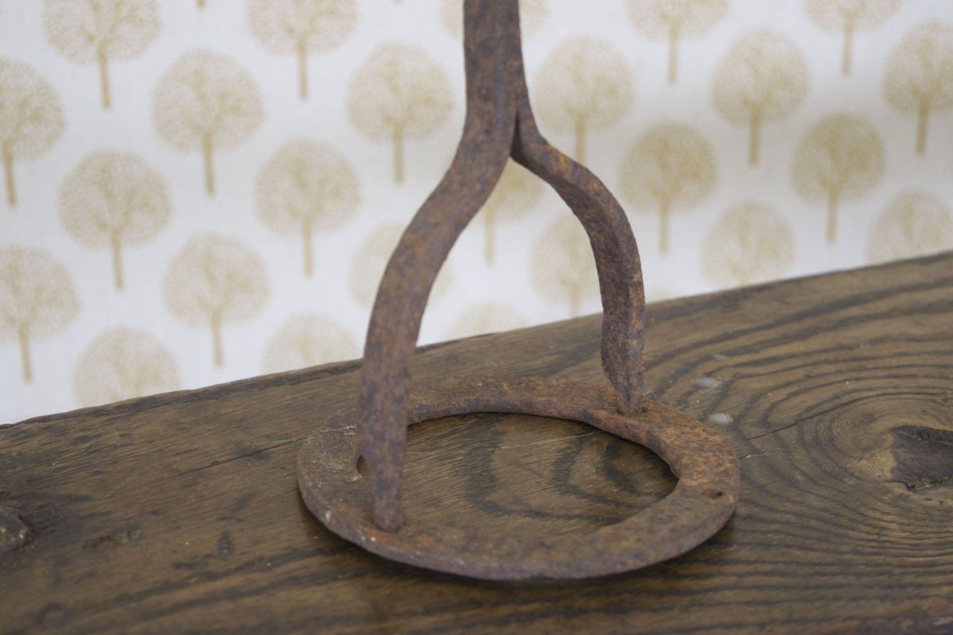 19TH-CENTURY FORGED IRON CANDLE SPIKE - Image 2 of 2