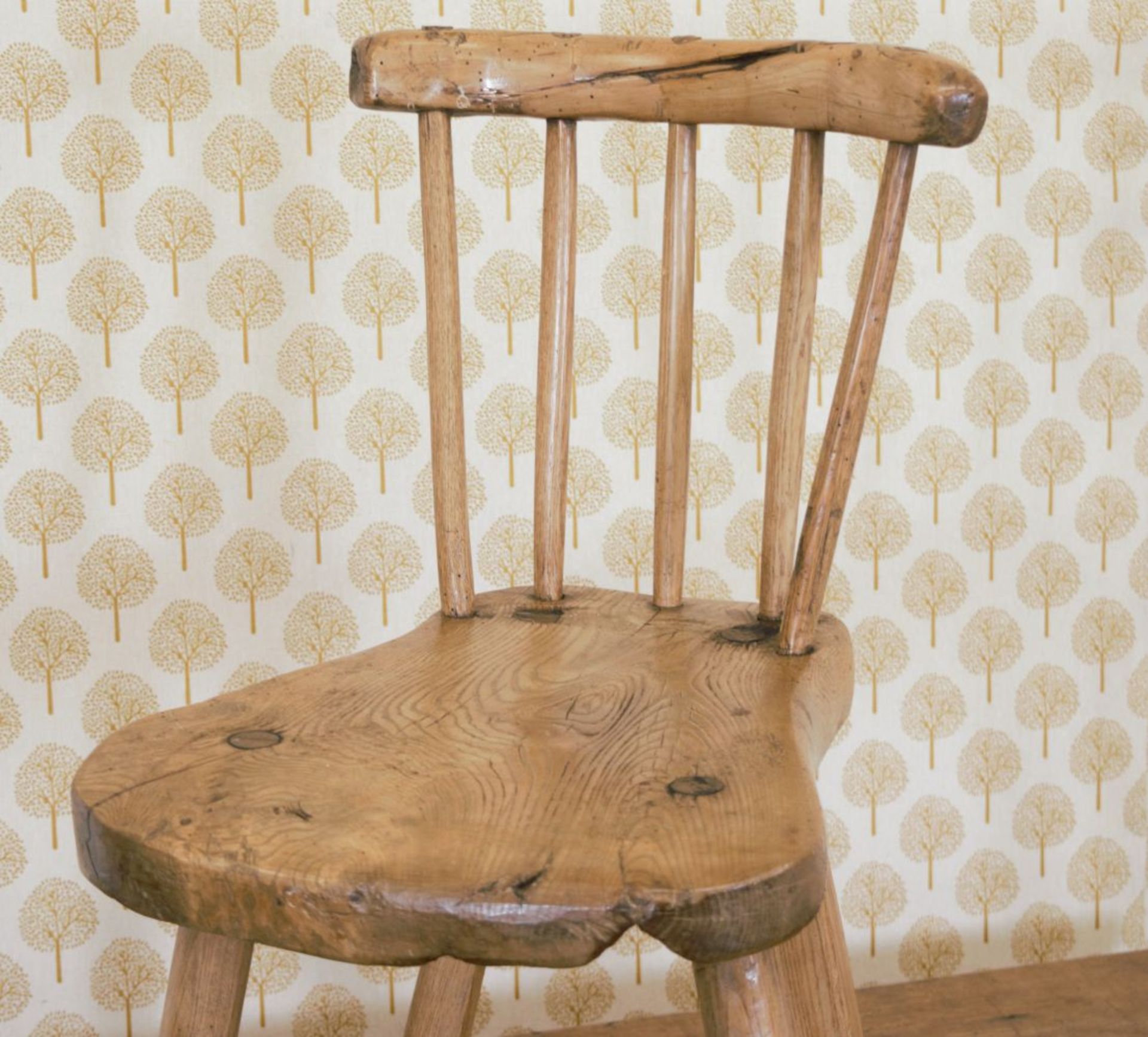 EARLY 19TH-CENTURY COCK FIGHTING HEDGE CHAIR - Image 4 of 4