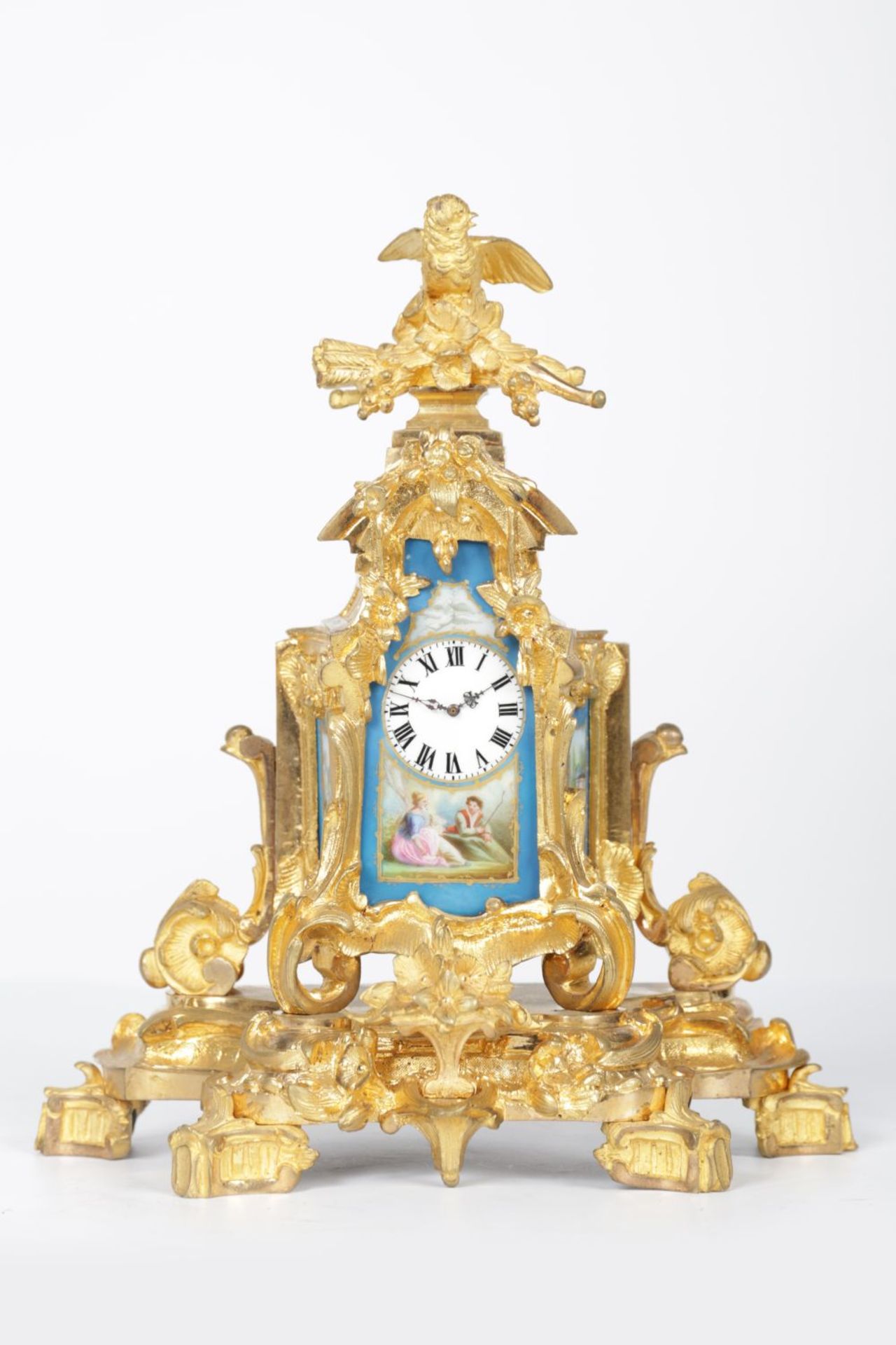 ORMOLU & SEVRES MINIATURE MANTEL CLOCK