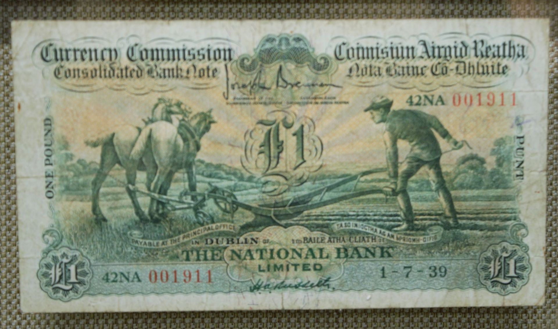 1 POUND PLOUGHMAN NOTE