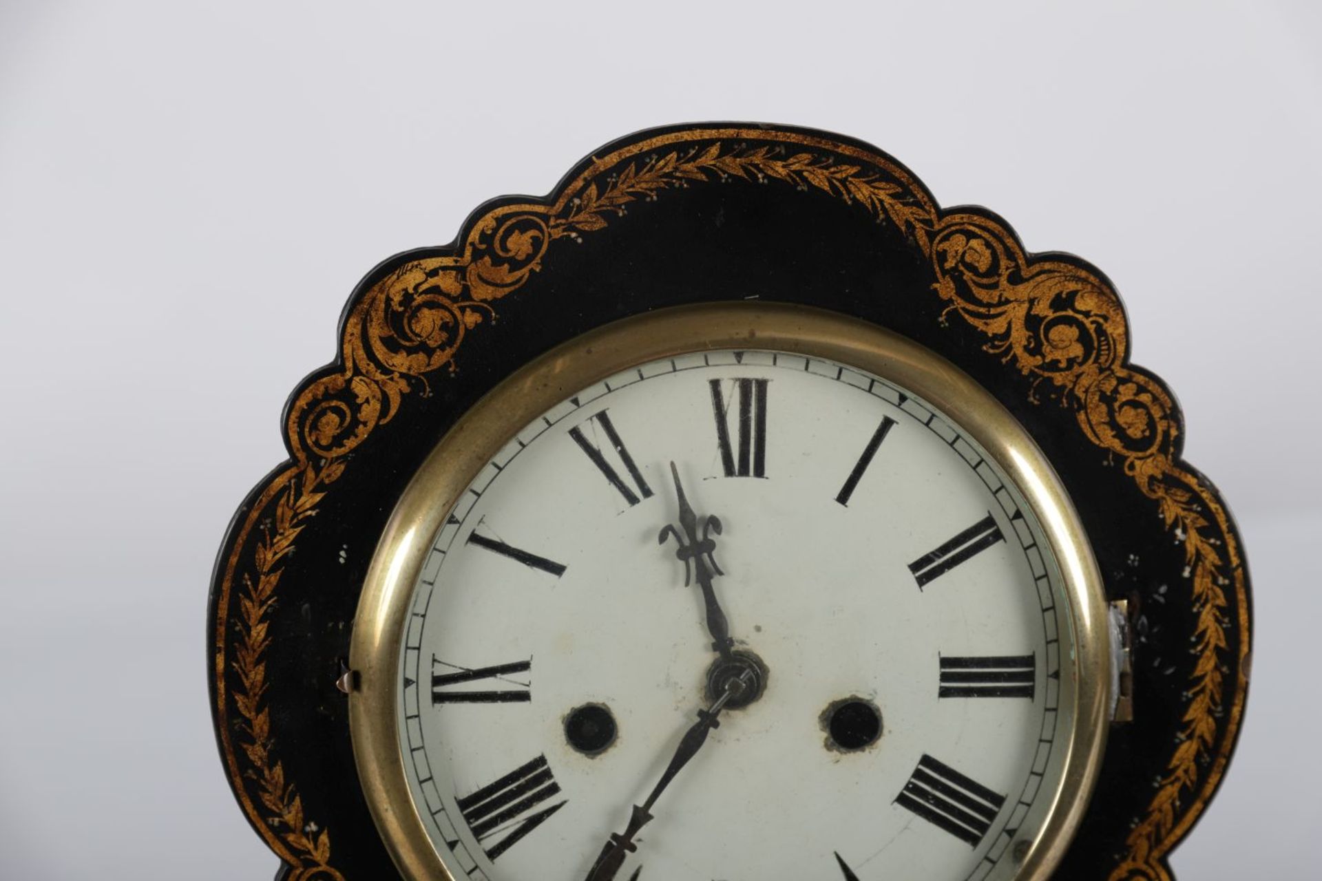 19TH-CENTURY PAPIER MACHE CASED WALL CLOCK - Image 2 of 3