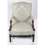 GEORGE III MAHOGANY GAINSBOROUGH CHAIR