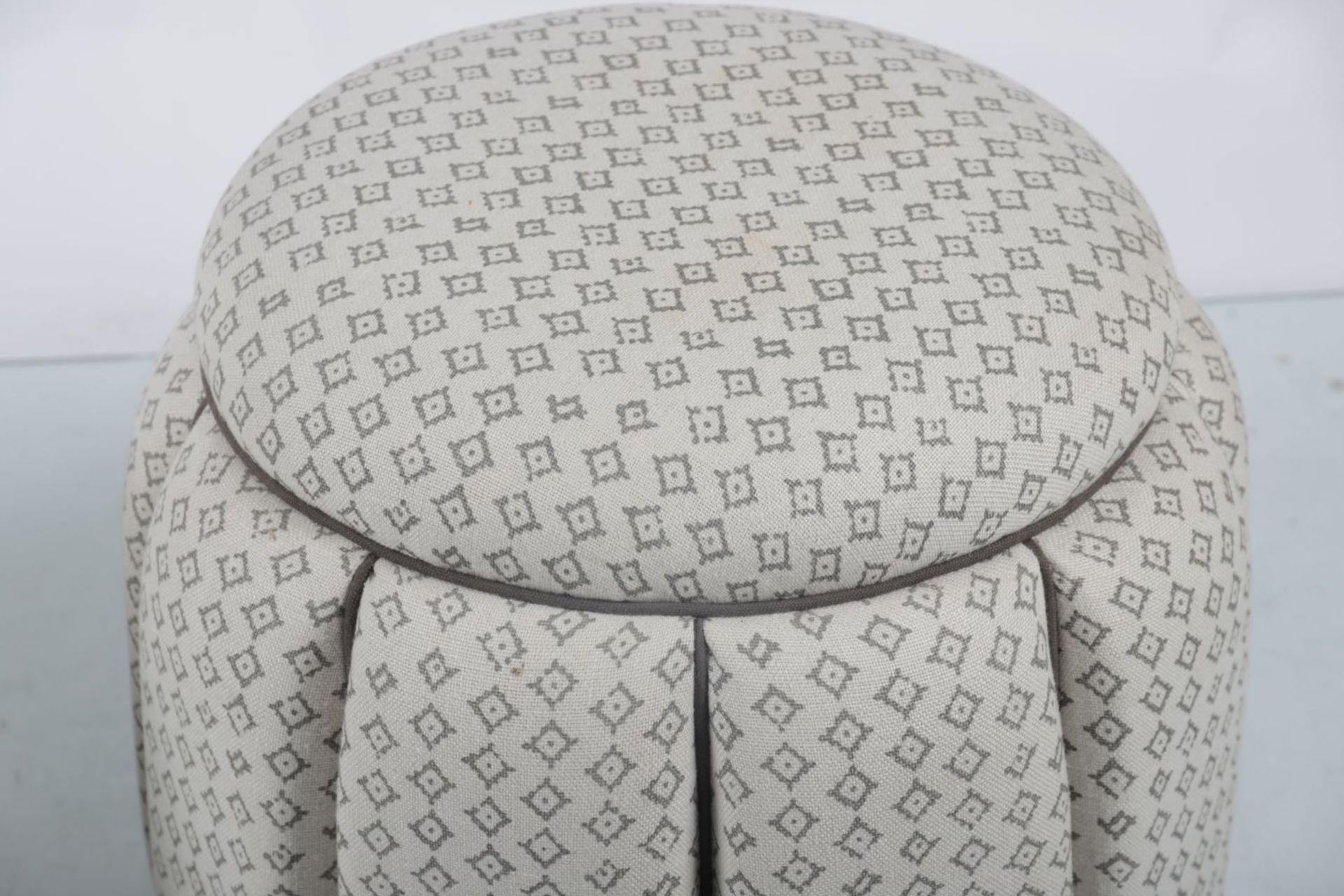 PAIR 20TH-CENTURY DESIGNER UPHOLSTERED OTTOMANS - Image 2 of 2