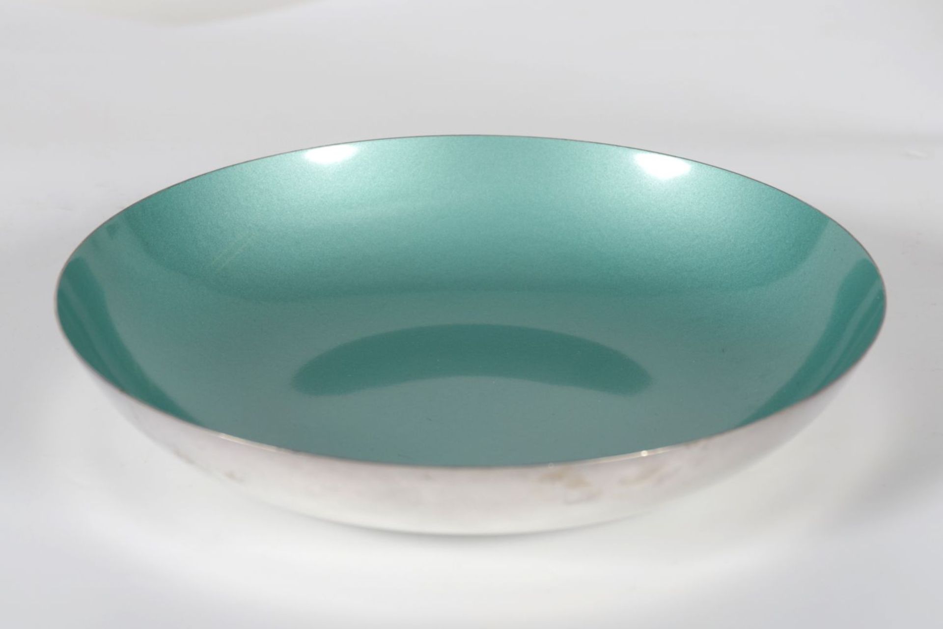 REED & BARTON GREEN ENAMELLED CHARGER