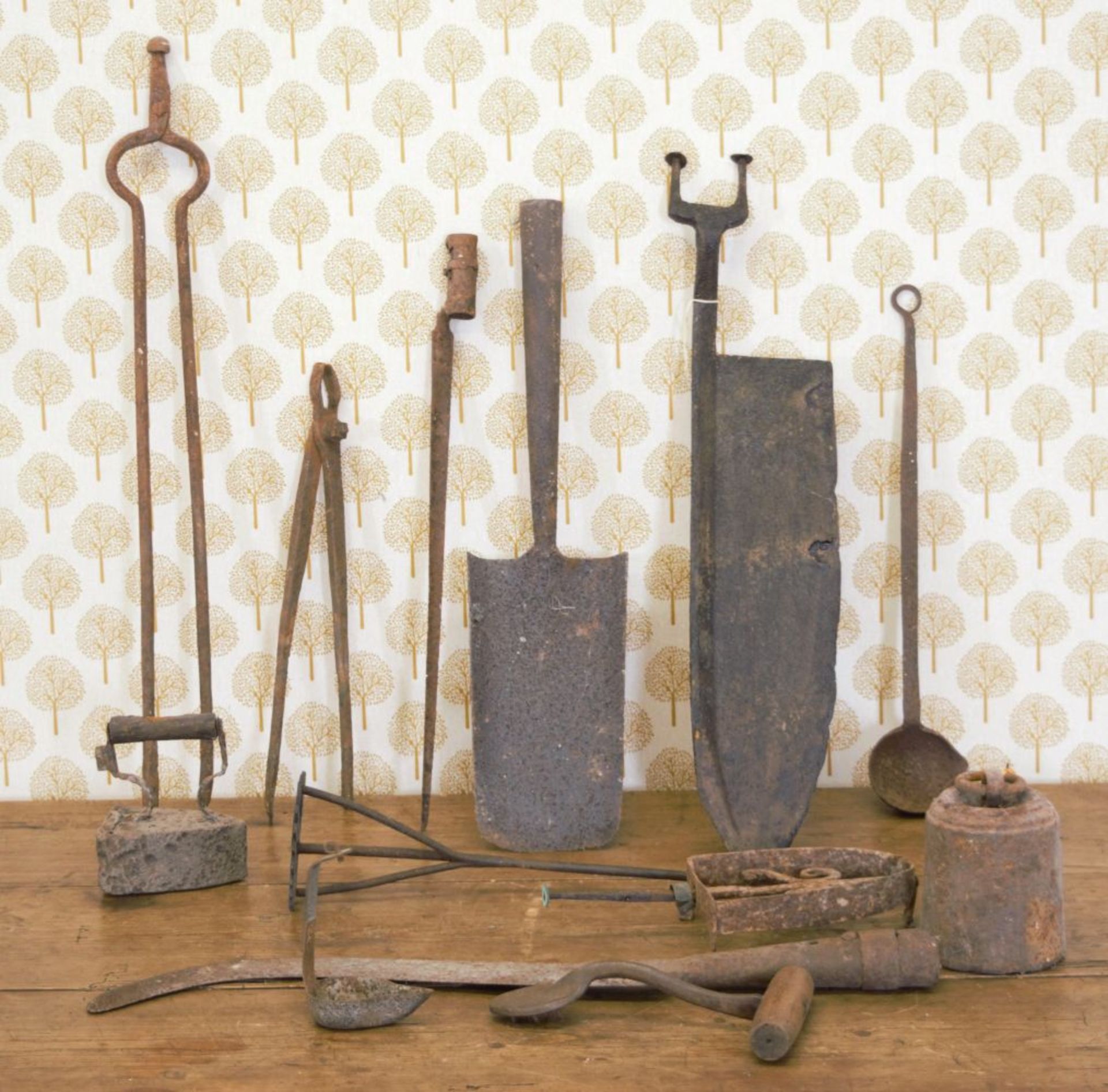 COLLECTION OF EARLY IRON TOOLS - Image 2 of 3